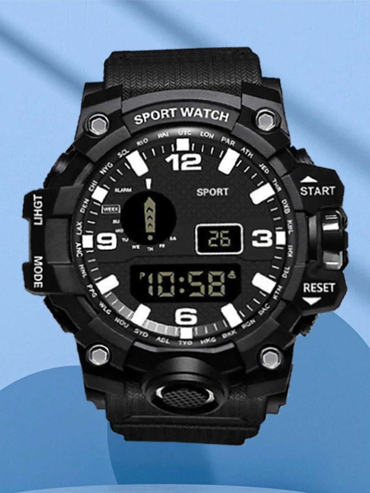 1Pc round Cool Samurai Pattern Electronic Watch