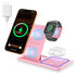 Wireless Charger, 18W 3 in 1 Wireless Charging Station for Iphone 17 16E 15 14 13 12 Pro, Fast Charger Stand for Iwatch SE 9-11 6-8 2-5, Airpods 4/3/2/Pro, Samsung Galaxy Seires (Pink)