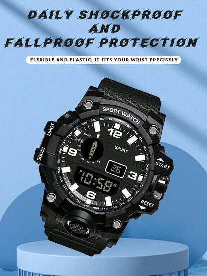1Pc round Cool Samurai Pattern Electronic Watch