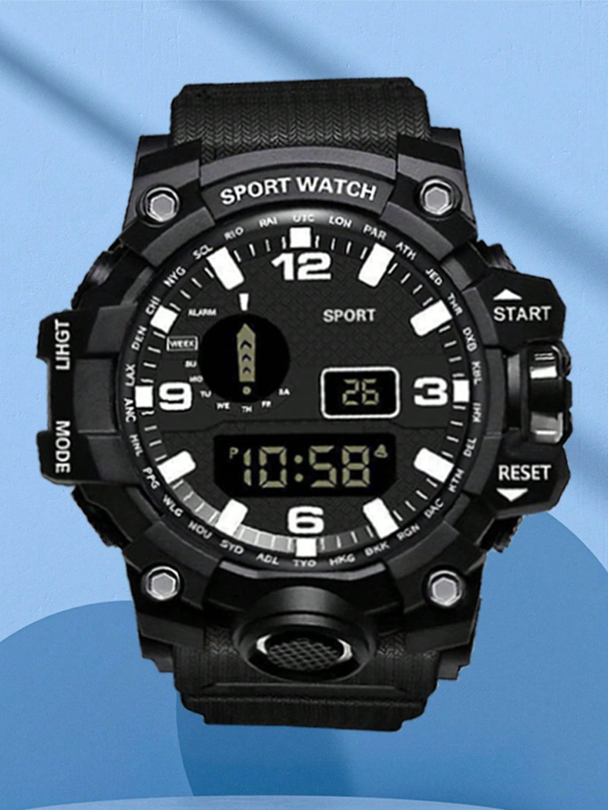 1Pc round Cool Samurai Pattern Electronic Watch