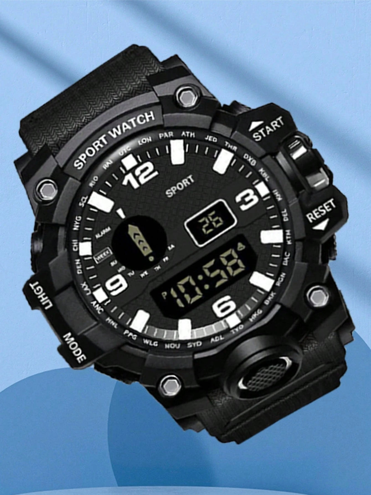 1Pc round Cool Samurai Pattern Electronic Watch