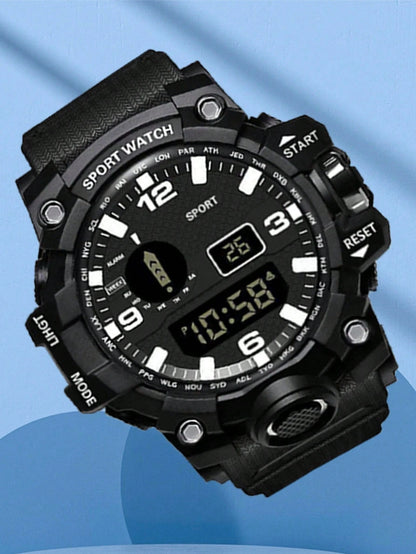 1Pc round Cool Samurai Pattern Electronic Watch