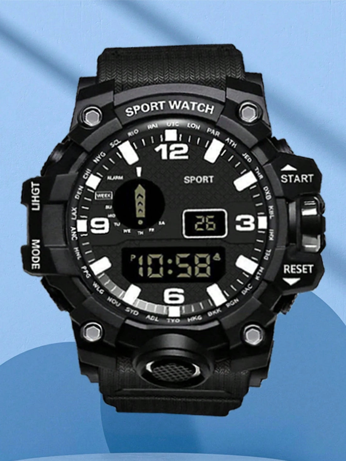 1Pc round Cool Samurai Pattern Electronic Watch