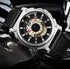 Sanda New Hollow Cool Creative Large Dial Belt Men&