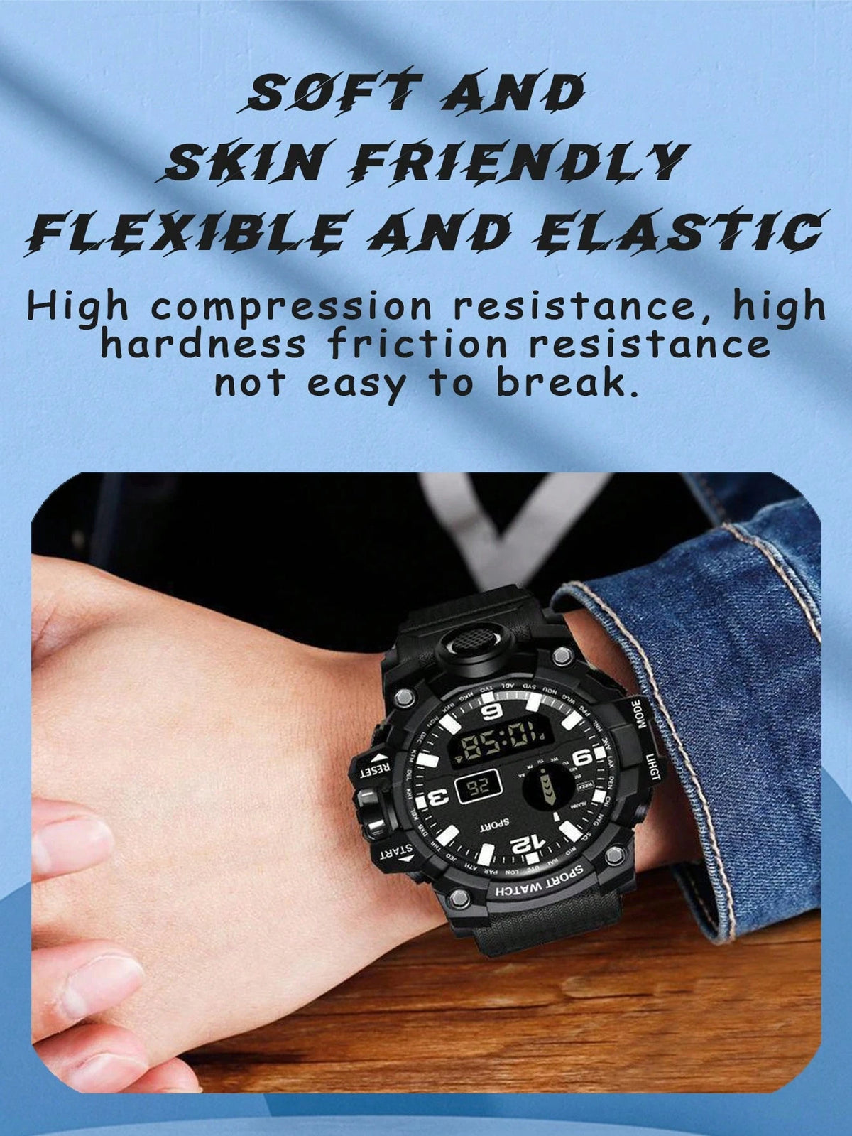 1Pc round Cool Samurai Pattern Electronic Watch