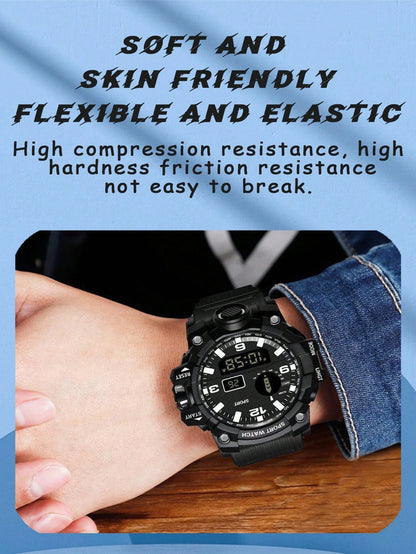 1Pc round Cool Samurai Pattern Electronic Watch