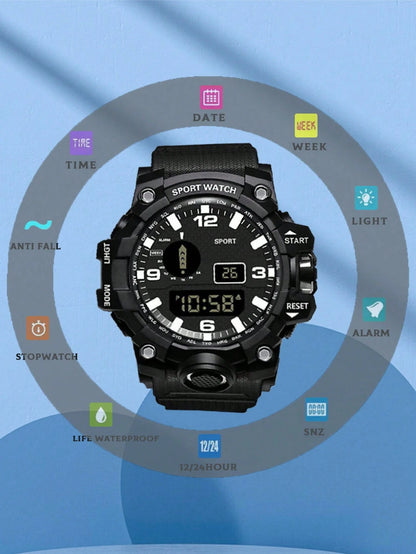 1Pc round Cool Samurai Pattern Electronic Watch
